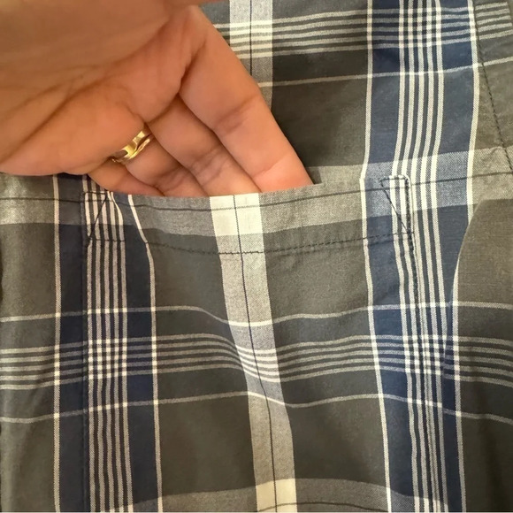 JCrew Plaid  Button Down Longsleeve Shirt Blue Gray Mens Size S - Picture 5 of 8